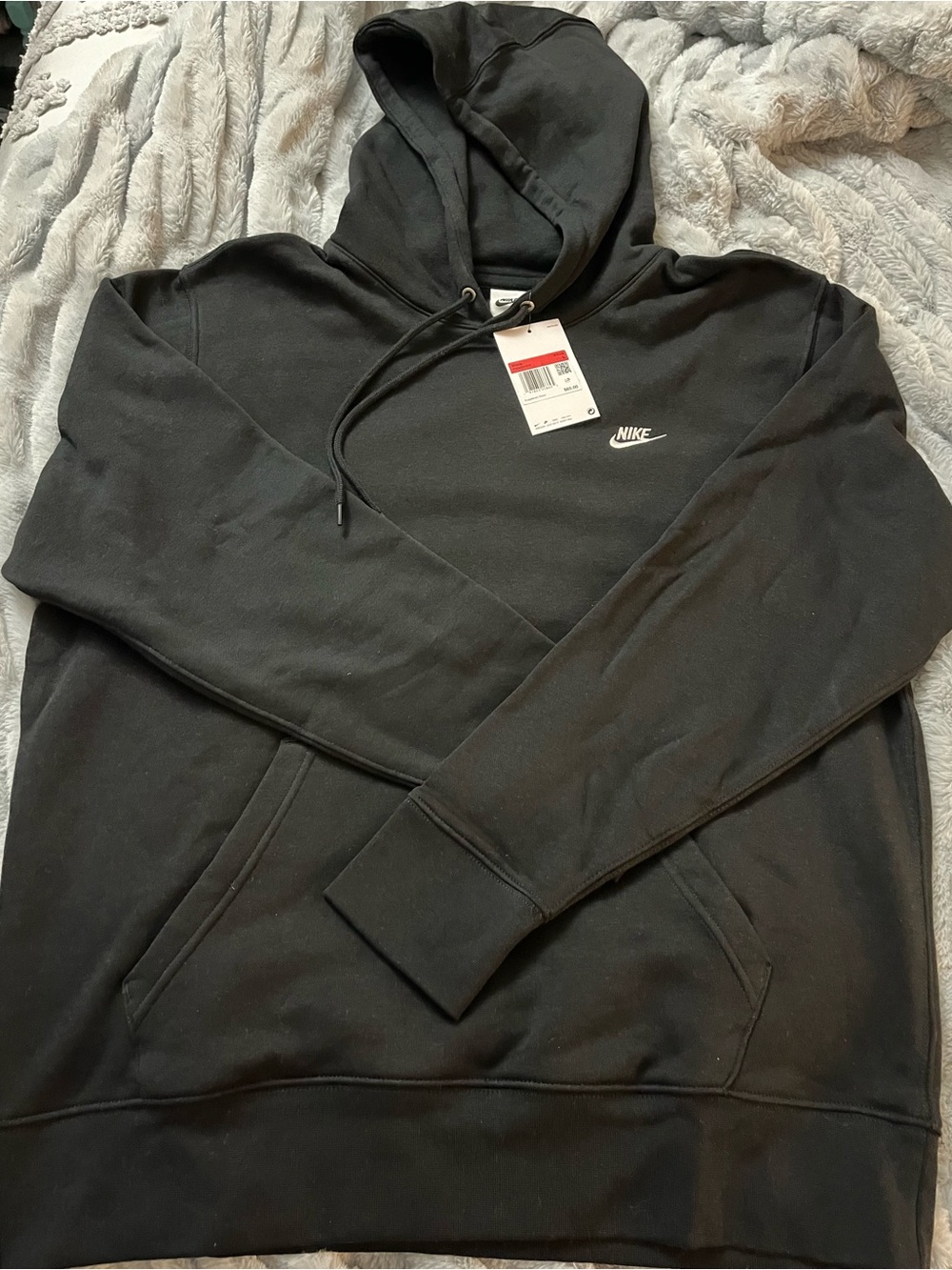 Nike Black Men's Hoodie with Small White Swoosh